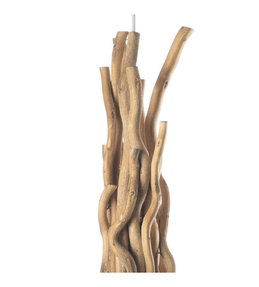 Lampadario "woody" legno e sabbia, e27